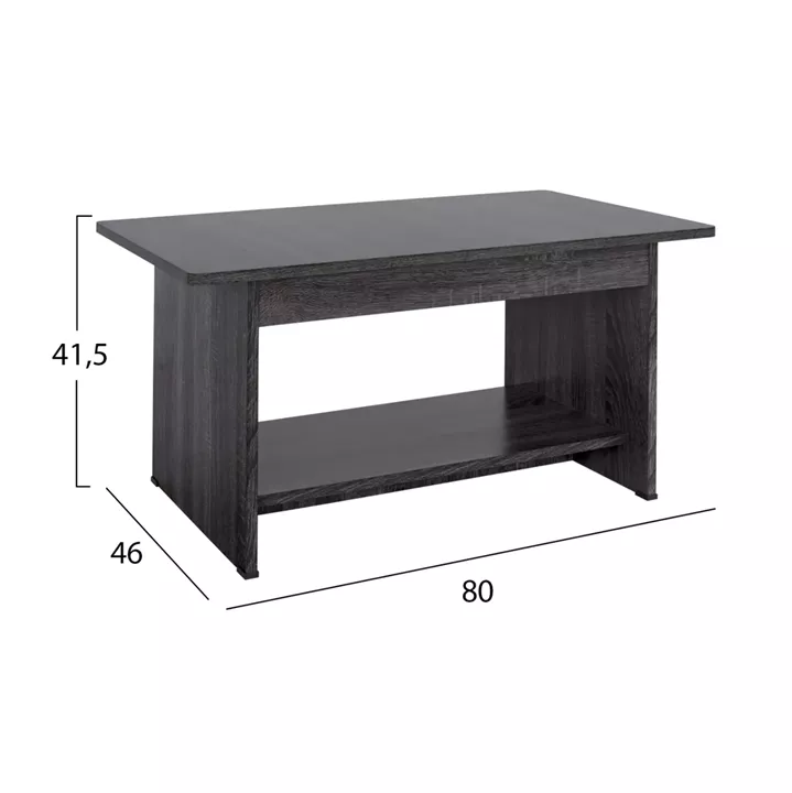 Coffee Table HM2286.01 in CHARCOAL GREY 80x46x41,5H