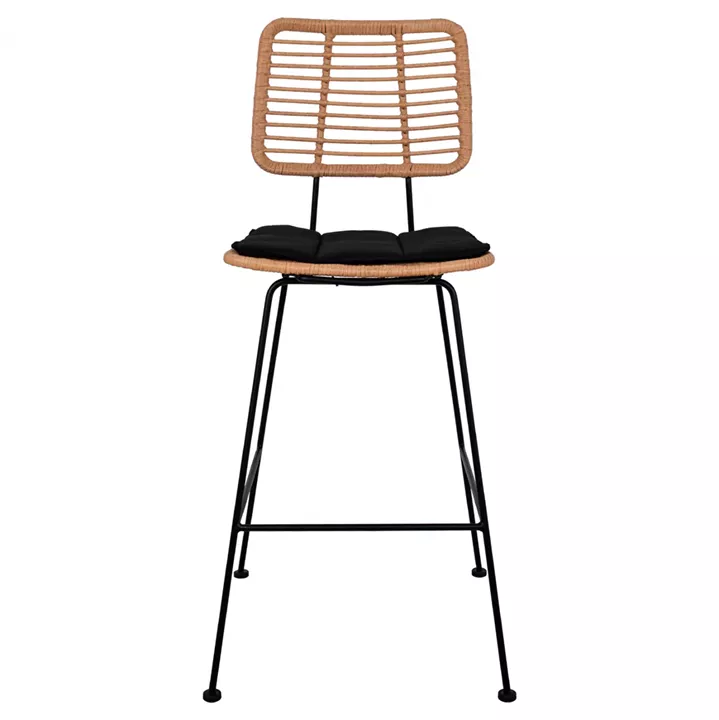 ΣΚΑΜΠΟ ΜΕΤΑΛΛΙΚΟ ΜΕ ΜΑΞΙΛΑΡΙ ALLEGRA HM5455 ΜΕ WICKER ΜΠΕΖ 46,5x55x117,5Υ εκ.