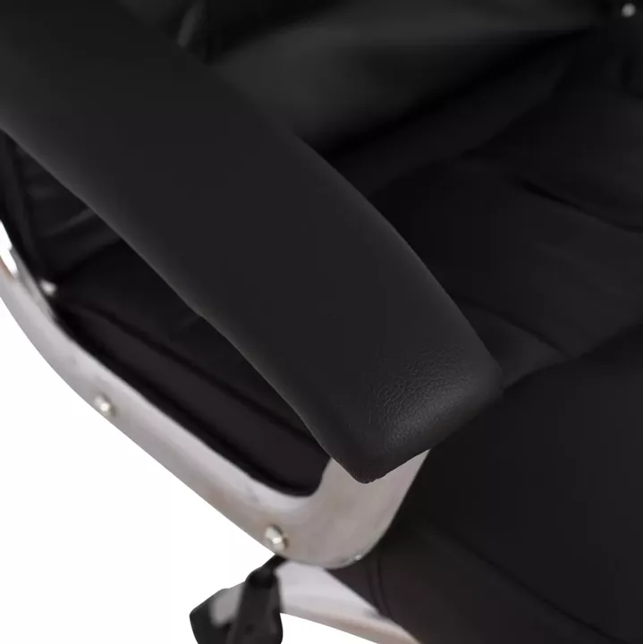 Office chair HM1112 with black PU and chromed base 63x67x113 cm.