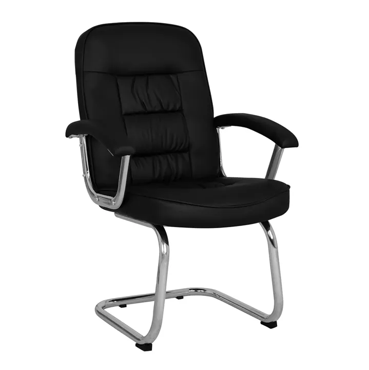 Conference chair HM1114 Black PU with chromed base 61.5x62x98 cm.
