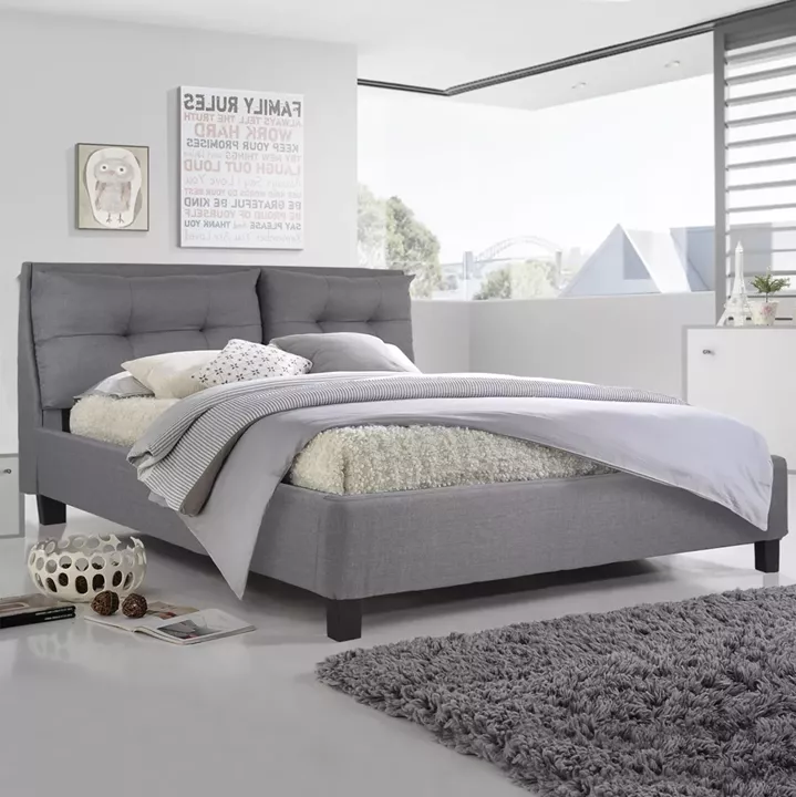 Bed Billie with fabric in grey color HM551.05 160x200 cm
