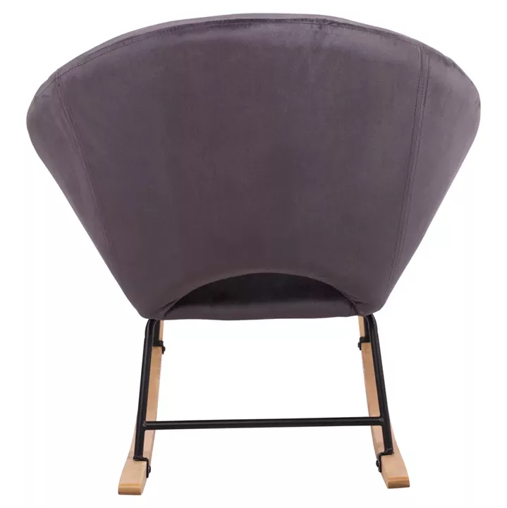 Rocker velvet armchair Paulina HM8399.01, grey, 76x86x76cm
