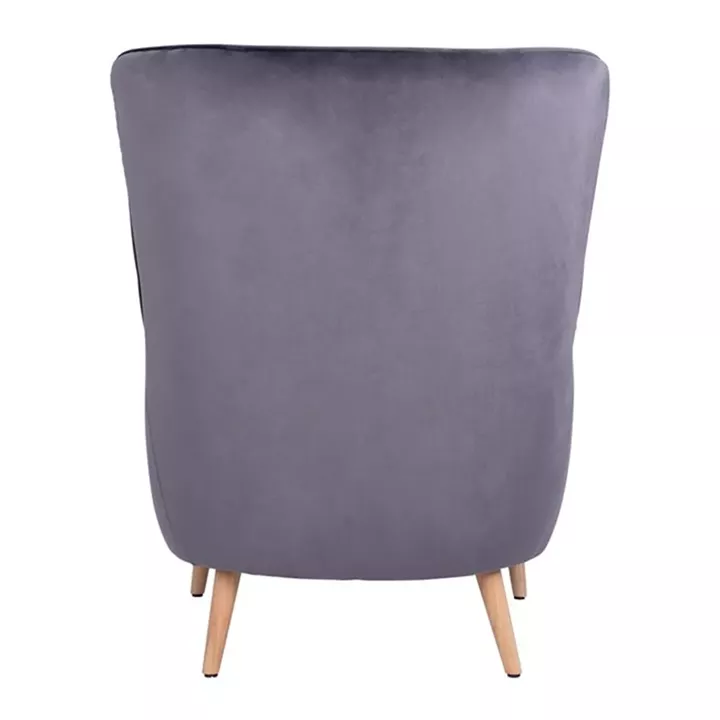 HM8392.01 armchair MARTA, Velvet grey, 77x86x95h cm