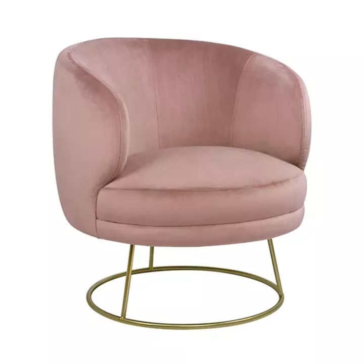 VELVET ARMCHAIR ARIEN HM8403.02 DUSTY PINK, GOLDEN BASE 80x75x82cm