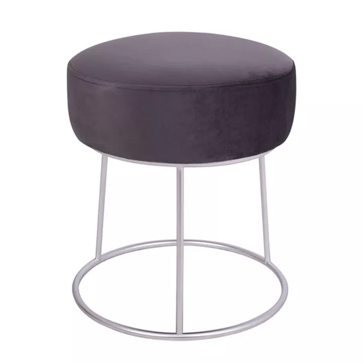 Stool Karlo HM8411.01 Grey with Silver Base ''36x38 cm