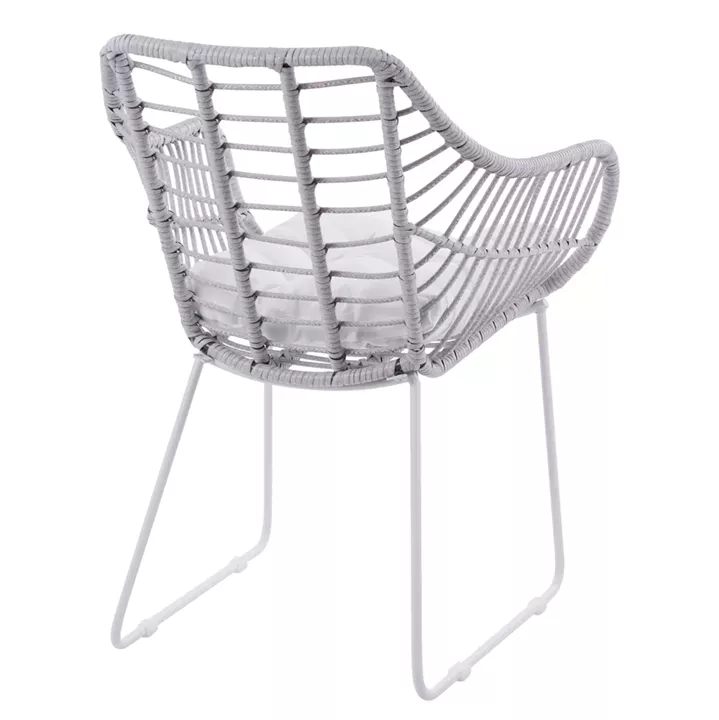ΠΟΛΥΘΡΟΝΑ ΜΕΤΑΛΛΙΚΗ RADLEY ΑΣΠΡΟ ΜΑΤ & ΓΚΡΙ WICKER HM5300.02