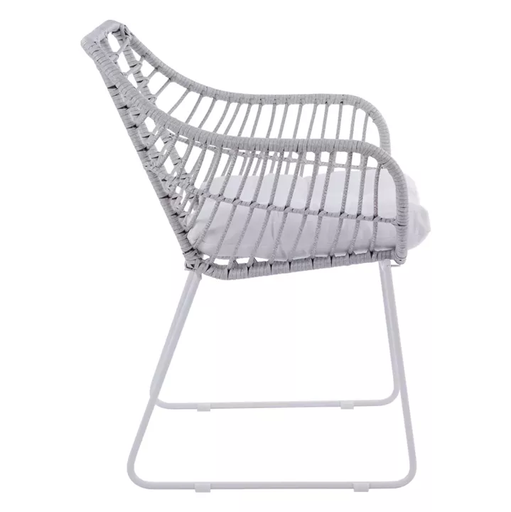 ΠΟΛΥΘΡΟΝΑ ΜΕΤΑΛΛΙΚΗ RADLEY ΑΣΠΡΟ ΜΑΤ & ΓΚΡΙ WICKER HM5300.02