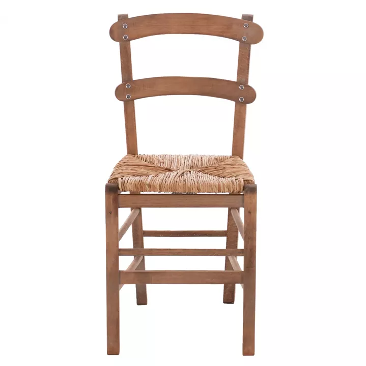 Traditional chair with straw Walnut HM10370.01