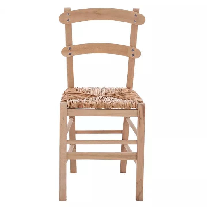 Traditional chair with straw Unpainted HM10370.02