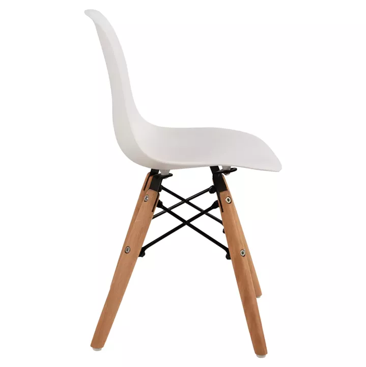 Chair Twist Kid HM8453.01 with wooden legs and seat PP white 30,5x33x59 cm