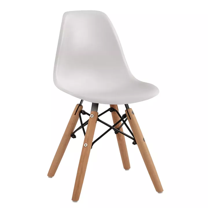 Chair Twist Kid HM8453.01 with wooden legs and seat PP white 30,5x33x59 cm