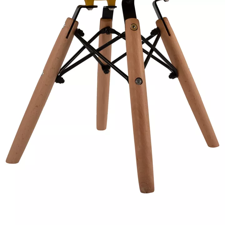 Chair Twist Kid HM8453.04 with wooden legs & seat Yellow PP 30,5x33x59 cm