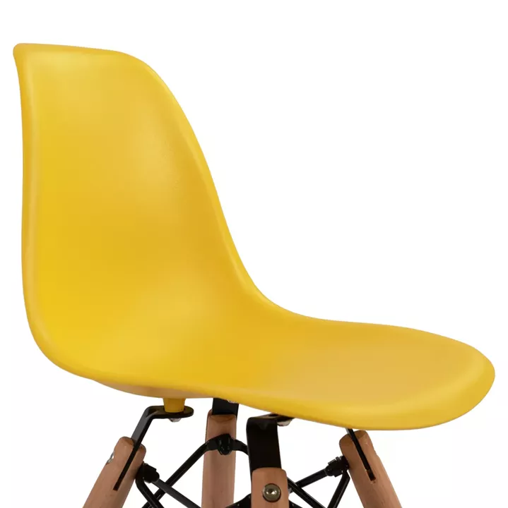 Chair Twist Kid HM8453.04 with wooden legs & seat Yellow PP 30,5x33x59 cm