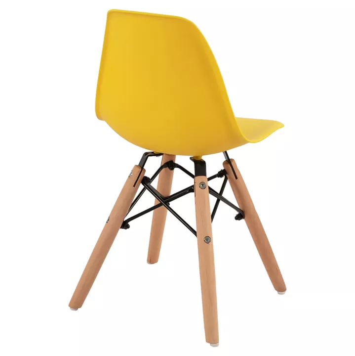Chair Twist Kid HM8453.04 with wooden legs & seat Yellow PP 30,5x33x59 cm