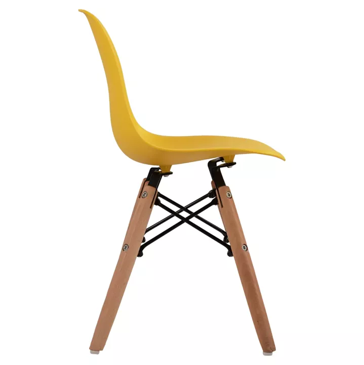 Chair Twist Kid HM8453.04 with wooden legs & seat Yellow PP 30,5x33x59 cm
