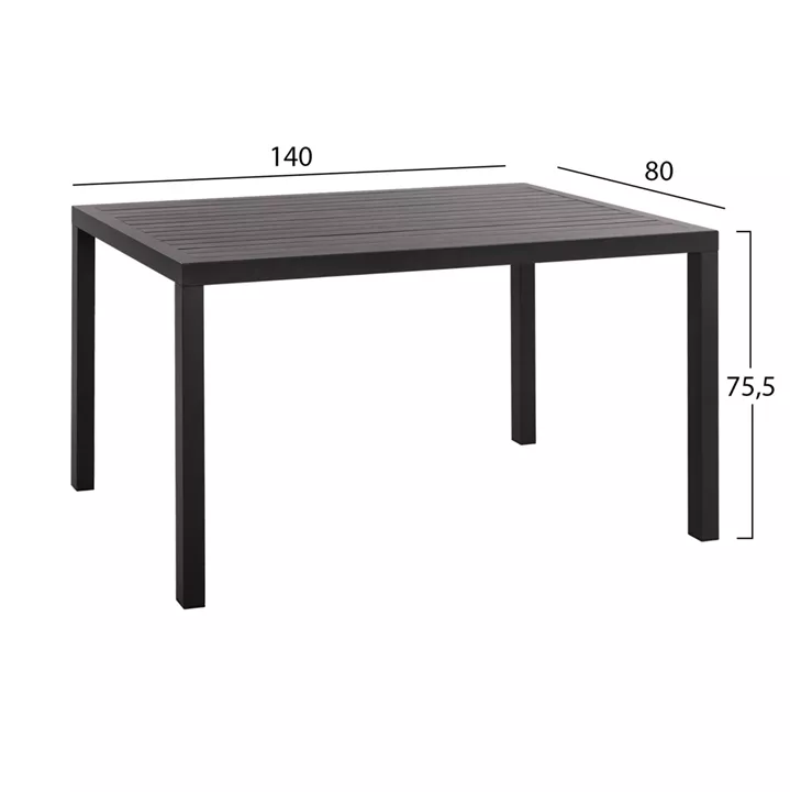 Aluminum table 140x80 Grey HM5571.02