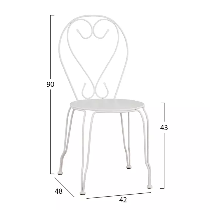 Metallic chair Amore White 42x48x90 cm HM5007.12