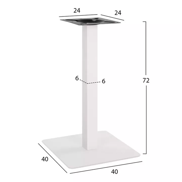Base metallic White matte 40x40x72 HM414.12