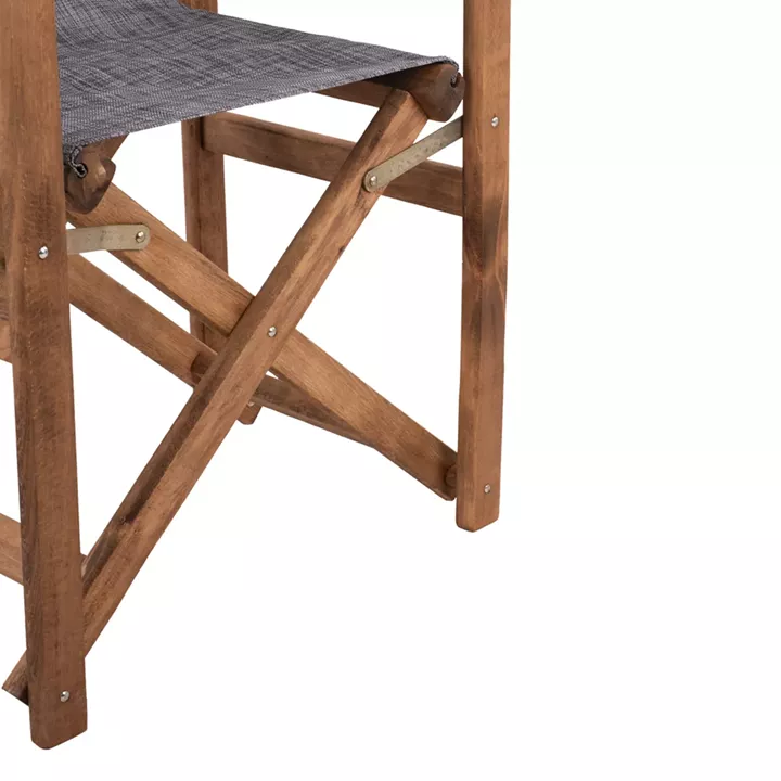 Director's chair Limnos Walnut with textline Grey HM10368.10