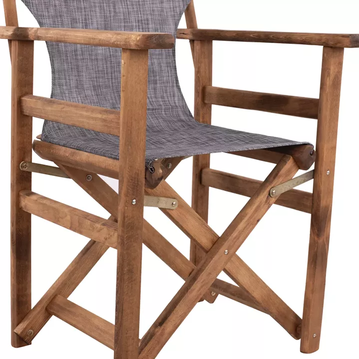 Director's chair Limnos Walnut with textline Grey HM10368.10