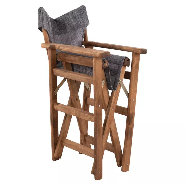 Director's chair Limnos Walnut with textline Grey HM10368.10