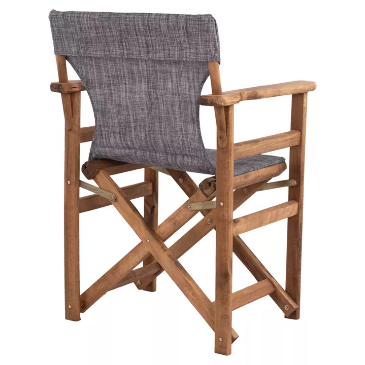 Director's chair Limnos Walnut with textline Grey HM10368.10
