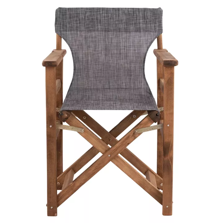 Director's chair Limnos Walnut with textline Grey HM10368.10