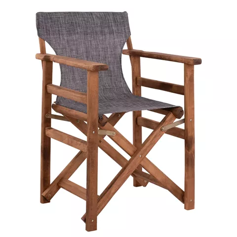 Director's chair Limnos Walnut with textline Grey HM10368.10