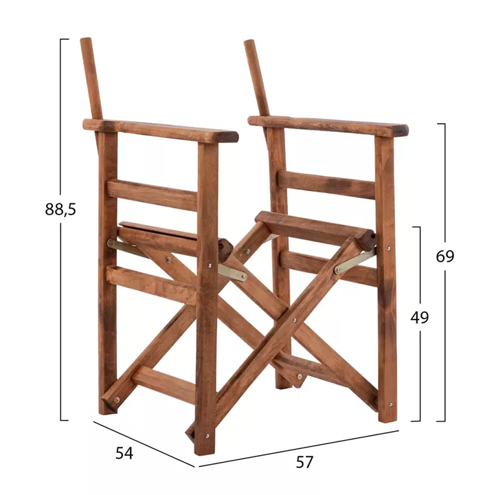 Director's frame Armchair Limnos Walnut impregnated Limnos HM5574.01 57x54x88,5 cm