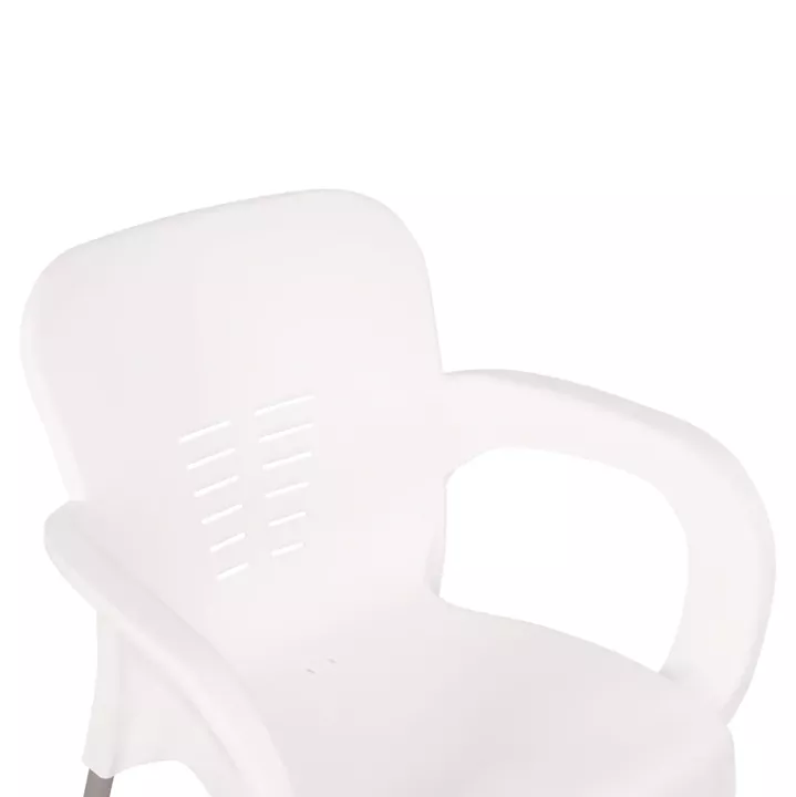 Armchair Polypropylene KAREK HM5592.01 White with aluminum leg 59x58x81 cm.