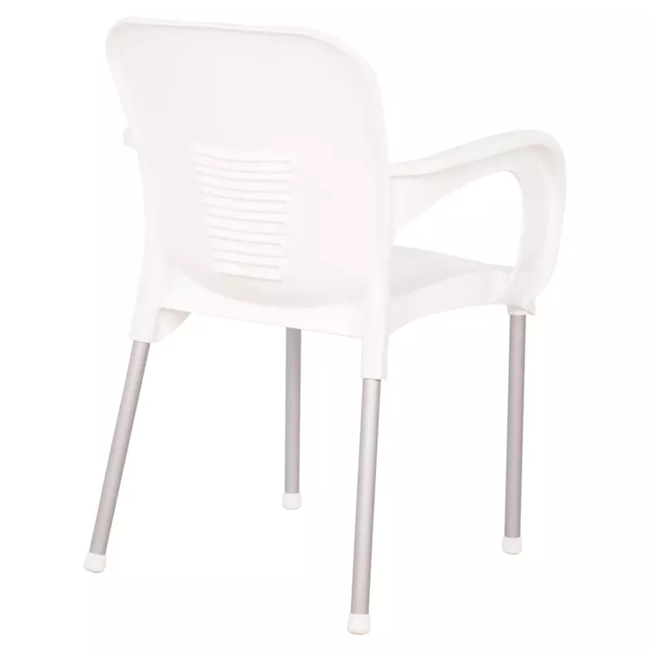 Armchair Polypropylene KAREK HM5592.01 White with aluminum leg 59x58x81 cm.