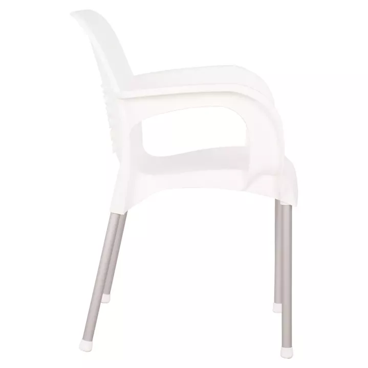 Armchair Polypropylene KAREK HM5592.01 White with aluminum leg 59x58x81 cm.