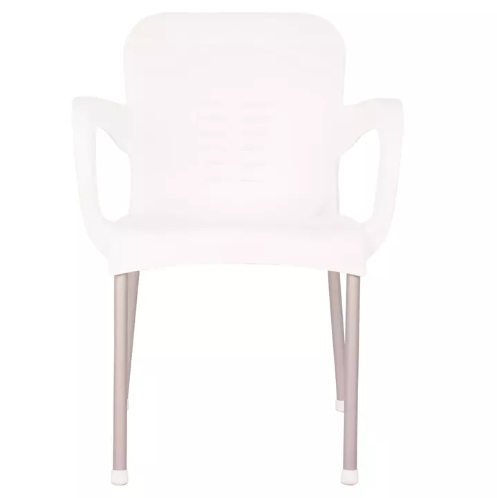 Armchair Polypropylene KAREK HM5592.01 White with aluminum leg 59x58x81 cm.