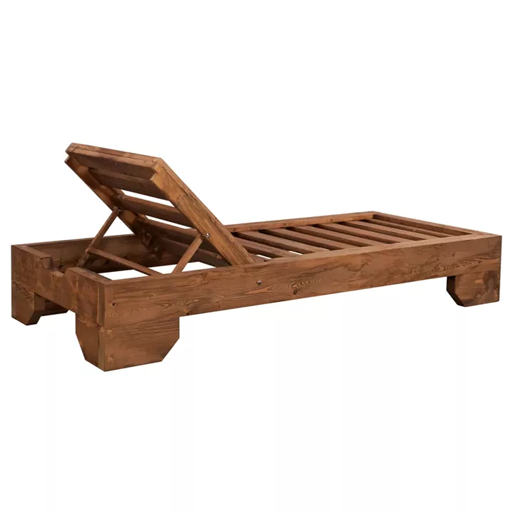 Sunbed Wooden Heavy-duty Macadonia HM5646.01 Walnut 204X77,5X29cm