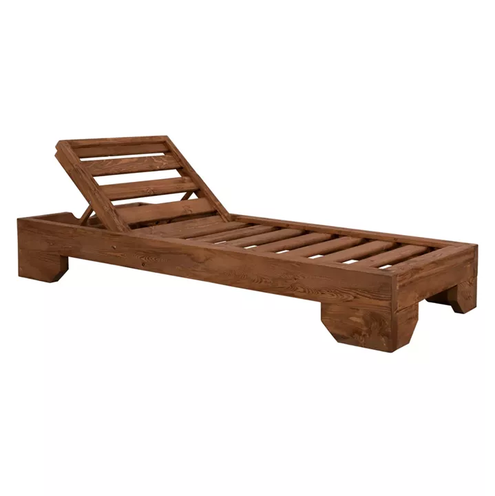 Sunbed Wooden Heavy-duty Macadonia HM5646.01 Walnut 204X77,5X29cm