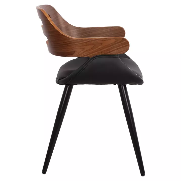 Armchair Auxiliary Superior Pro Walnut-Black PU HM8491.01 50x53x76cm