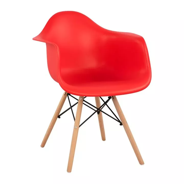 Armchair with wooden legs & red seat Mirto HM005.08 Full K/D  61x60x82 cm