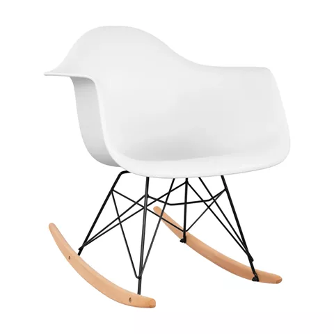 Rocking Armchair, white seat-Black frame HM0035.11 61x71x64 cm