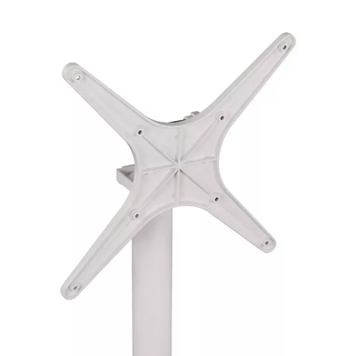 Aluminum Base Folding White matte 69x69x73-92cm with cross HM459.02