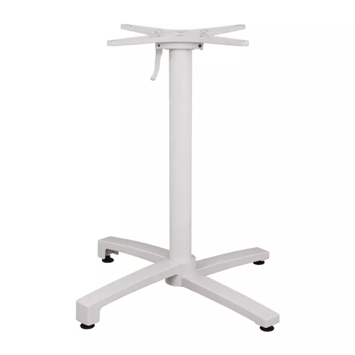 Aluminum Base Folding White matte 69x69x73-92cm with cross HM459.02