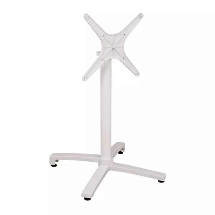 Aluminum Base Folding White matte 69x69x73-92cm with cross HM459.02