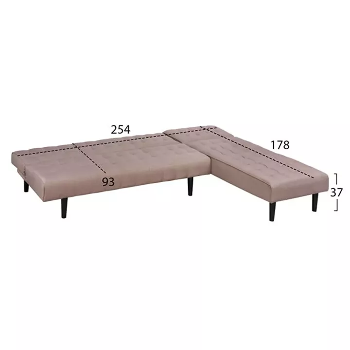Corner Sofa Bed Reversible Zelda HM3154.02 Beige Fabric 254x163x74cm