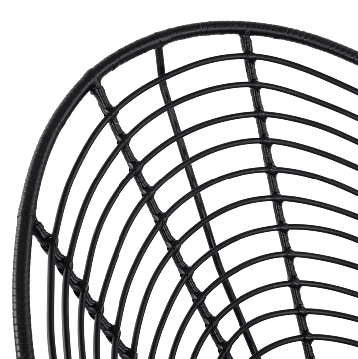 HM5458.02 Armchair Allegra, nest type metallic, wicker in black color  73x83x86 cm