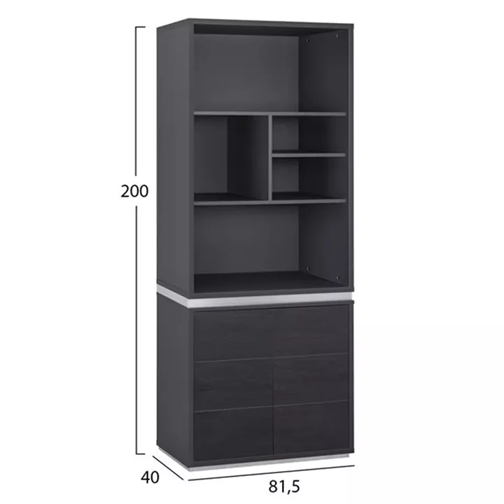 ΒΙΒΛΙΟΘΗΚΗ ΓΡΑΦΕΙΟΥ ΕΠΑΓΓΕΛΜΑΤΙΚΗ ROSEWOOD HM2090 81,5Χ40Χ200Υ εκ.