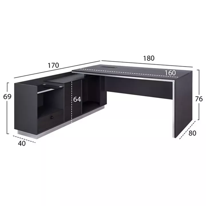 Professional Office Left Corner Rosewood HM2086L 180x170x76cm