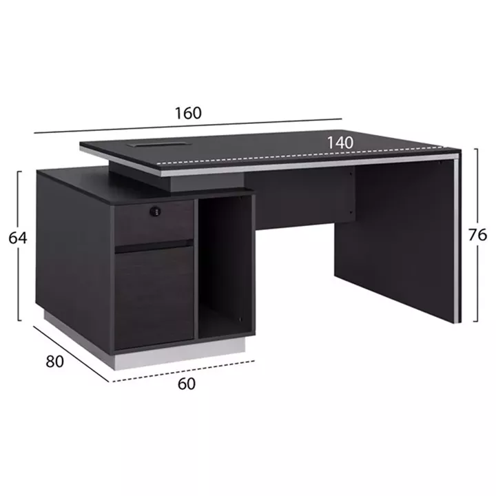 Professional office with left cabinet Rosewoof HM2087L 160x80x76cm