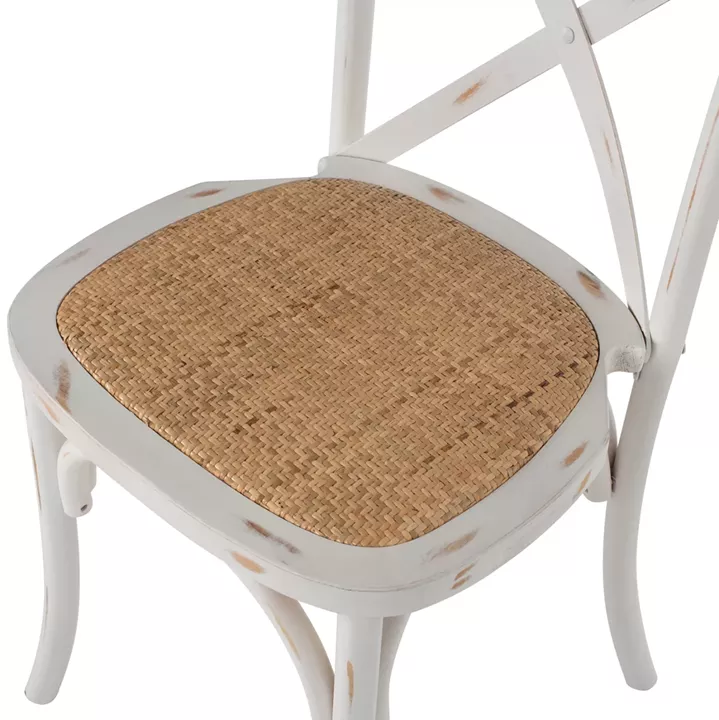 Chair Owen Stackable Wooden from Beech wood White Wash Color with crossed back HM8575.04 45x55,5x90 cm