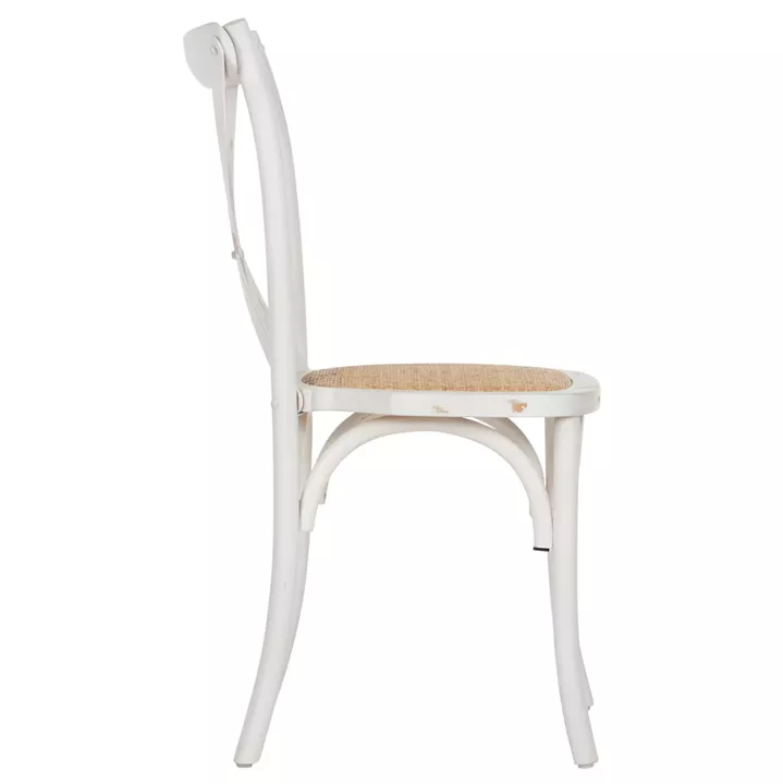 Chair Owen Stackable Wooden from Beech wood White Wash Color with crossed back HM8575.04 45x55,5x90 cm