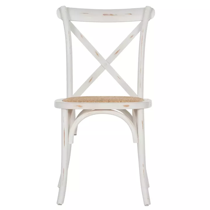 Chair Owen Stackable Wooden from Beech wood White Wash Color with crossed back HM8575.04 45x55,5x90 cm