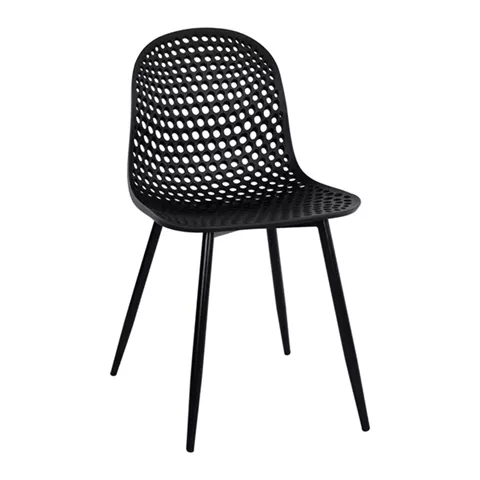 Polypropylene Armchair Milana HM8512.02 Black with Metallic Legs45x51x84 cm